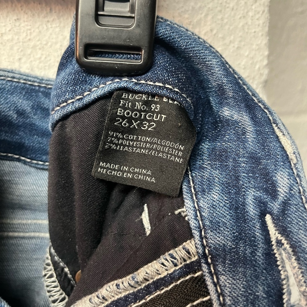 Buckle Blue Boot Cut Jeans - Picture 5 of 5